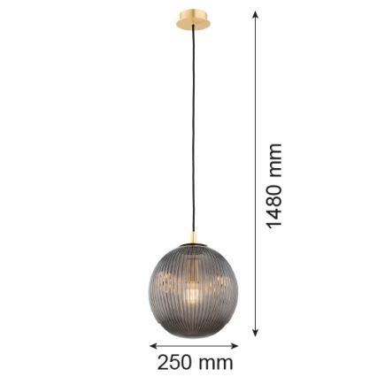 Argon 8513 - Hanglamp aan een koord PALOMA 1xE27/15W/230V diameter 25 cm goud/zwart