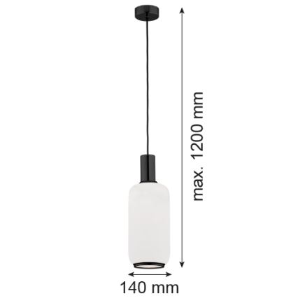 Argon 8563 - Suspension filaire SAGUNTO PLUS 1xE27/15W/230V d. 14 cm noir