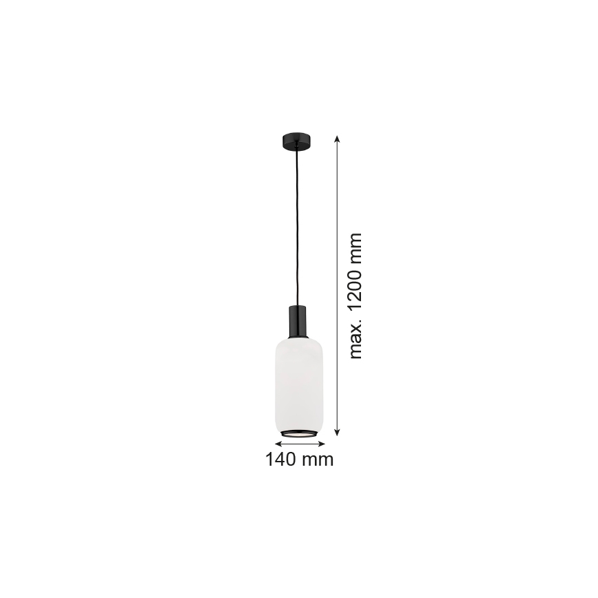 Argon 8563 - Suspension filaire SAGUNTO PLUS 1xE27/15W/230V d. 14 cm noir