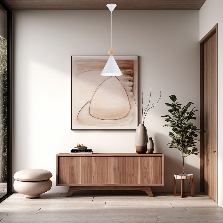 Argon 8629 - Hanglamp aan een koord KEGEL 1xE27/15W/230V wit