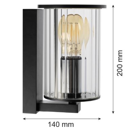 Argon 8748 - Wandlamp voor buiten NORFOLK 1xE27/15W/230V IP44 zwart