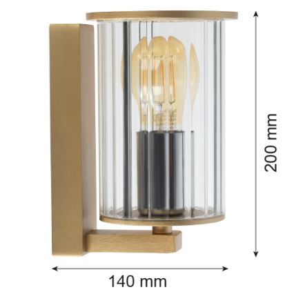 Argon 8752 - Wandlamp voor buiten NORFOLK 1xE27/15W/230V IP44 goud