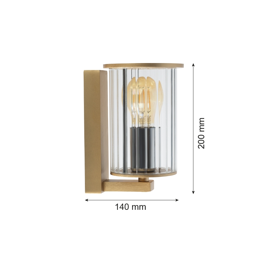 Argon 8752 - Wandlamp voor buiten NORFOLK 1xE27/15W/230V IP44 goud