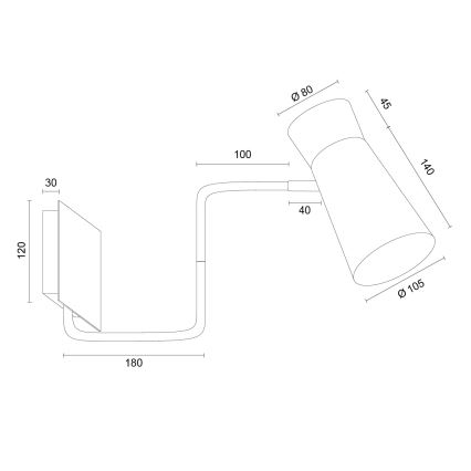 Argon 8880 - Wandlamp LORD 1xE14/7W/230V zwart