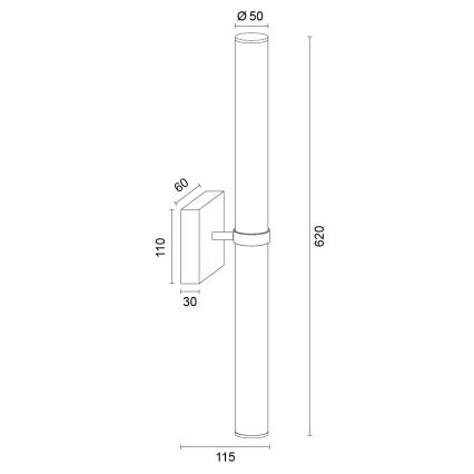 Argon 8925 - LED badkamer spiegelverlichting BATUMI LED/24W/230V 3000K IP44 glanzend chroom