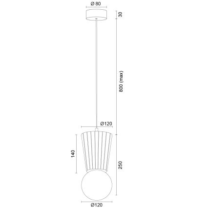 Argon 8952 - Badkamerhanglamp aan kabel VOLANTE 1xG9/6W/230V IP44 bruin