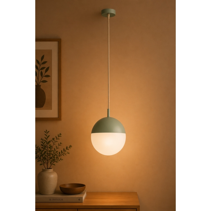 Argon 8999 - Buitenhanglamp aan kabel LIV 1xE27/15W/230V IP44 groen