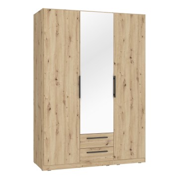 Armoire avec miroir MARO 150x213 cm chêne artisan