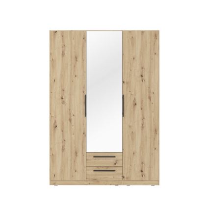 Armoire avec miroir MARO 150x213 cm chêne artisan