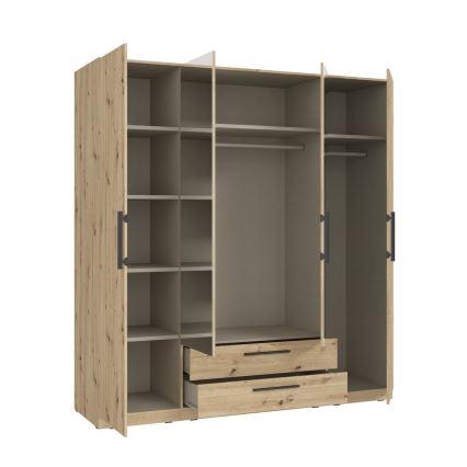 Armoire avec miroir MARO 200x213 cm chêne artisan