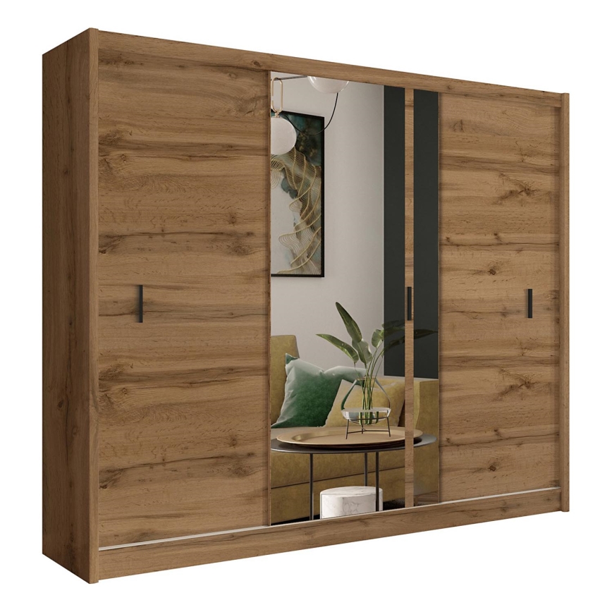 Armoire avec miroir SABRINA 250x215 cm chêne wotan