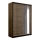 Armoire avec miroir SANTINO 150x215 cm chêne craft/noir