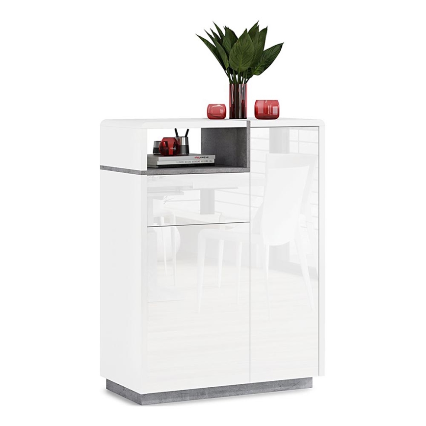 Armoire avec tiroir FRED blanc/gris