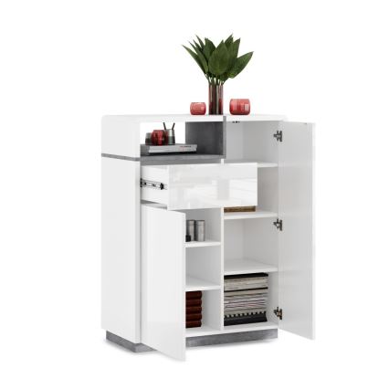 Armoire avec tiroir FRED blanc/gris