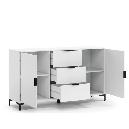 Armoire avec tiroirs et petite porte LORA blanc