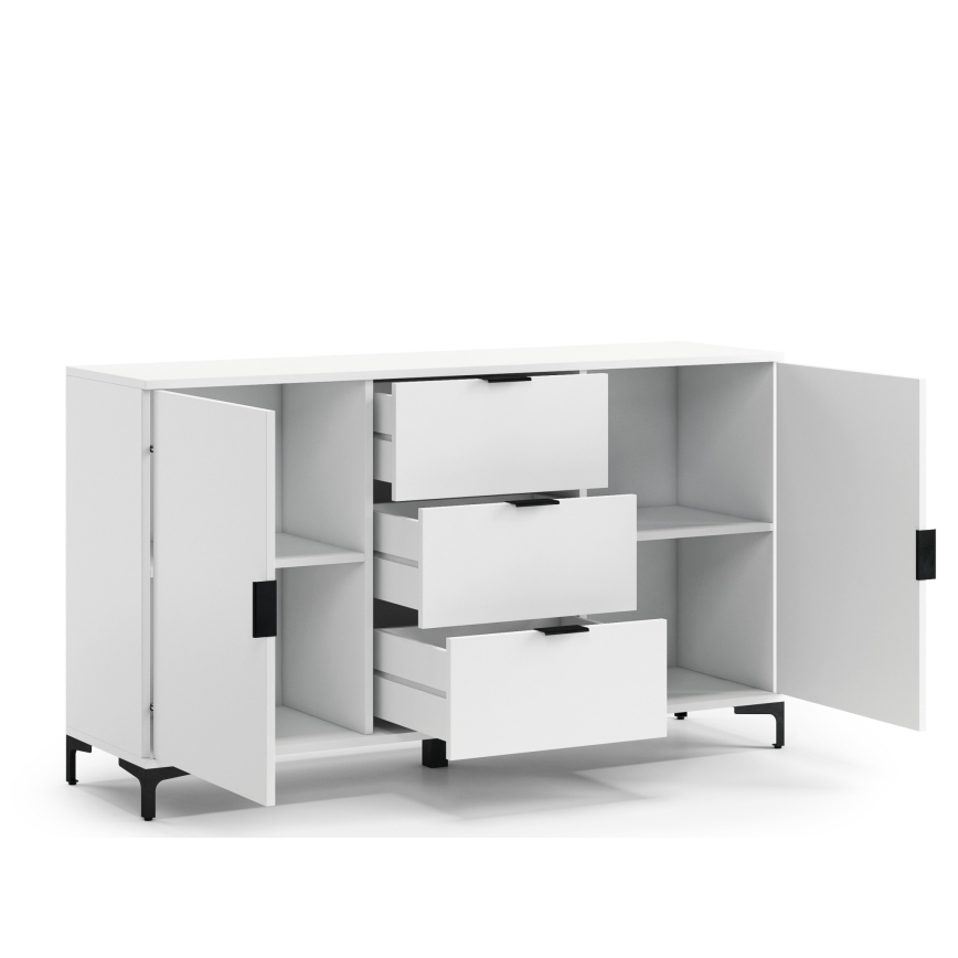 Armoire avec tiroirs et petite porte LORA blanc