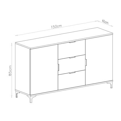 Armoire avec tiroirs et petite porte LORA blanc