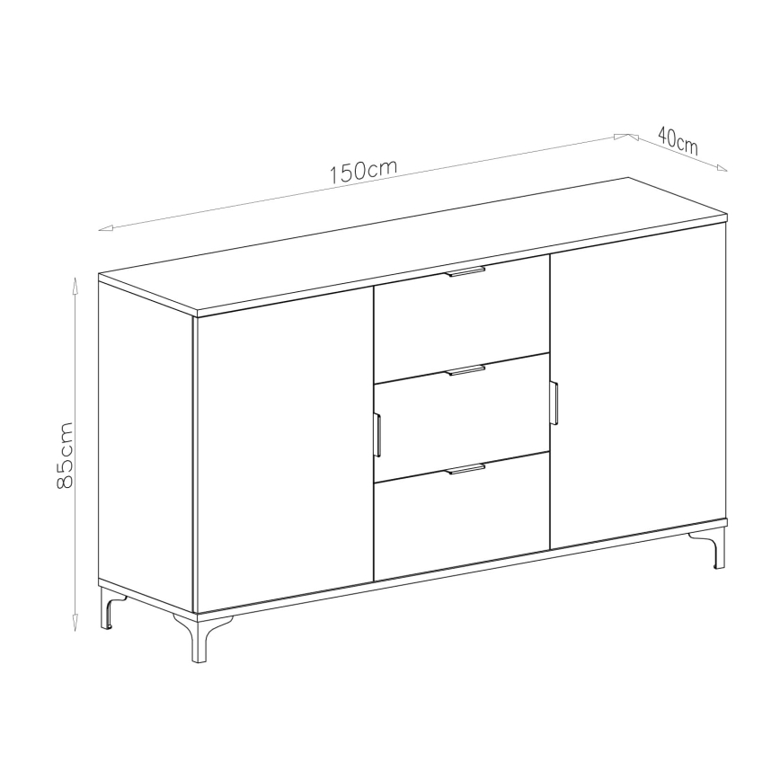 Armoire avec tiroirs et petite porte LORA blanc