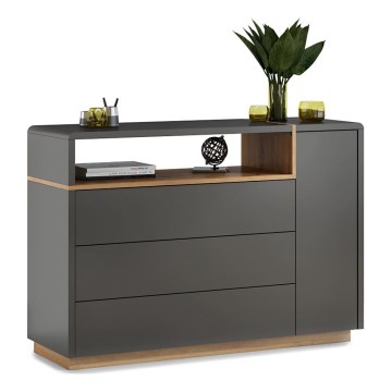 Armoire avec tiroirs FRED anthracite/chêne artisan