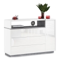 Armoire avec tiroirs FRED blanc/gris