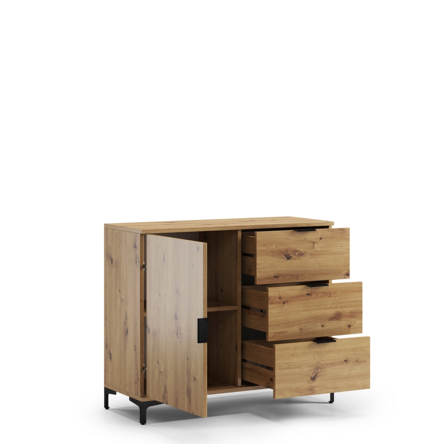 Armoire avec tiroirs LORA chêne artisan