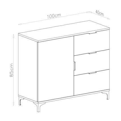 Armoire avec tiroirs LORA chêne artisan