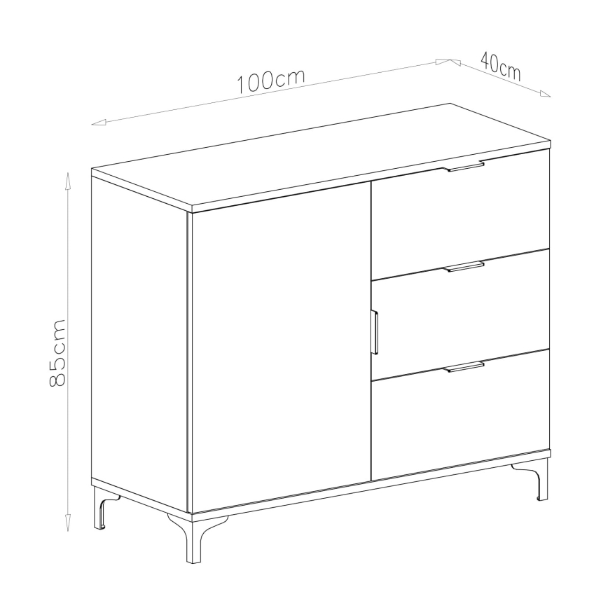 Armoire avec tiroirs LORA chêne artisan