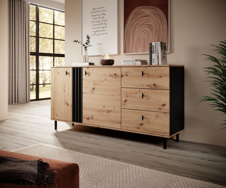 Armoire BADIA chêne/anthracite