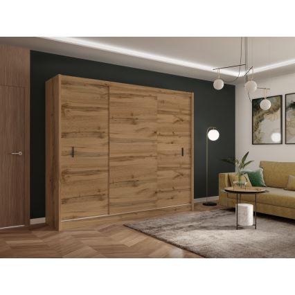 Armoire à portes coulissantes SAPHIRA 250x215 cm chêne wotan