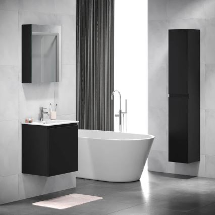 Armoire de salle de bain avec miroir HENRY 65x50 cm noir