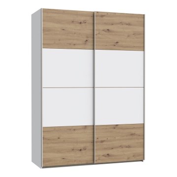 Armoire KARO 150 x 210 cm, blanc / chêne artisan