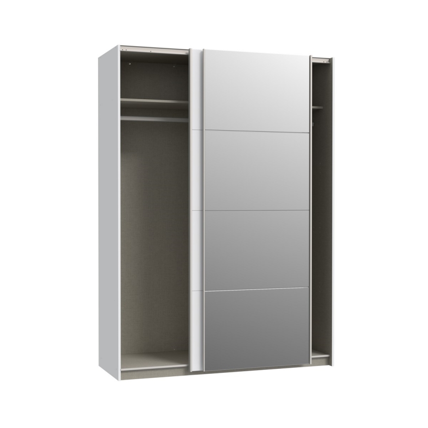 Armoire KARO 150x210 cm avec miroir, blanche