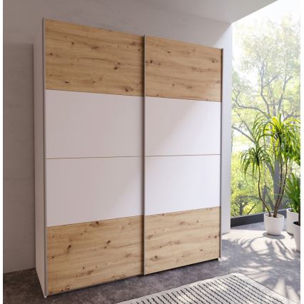 Armoire KARO 170x210 cm blanc/chêne artisan