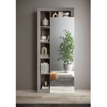 Armoire LENOR 91 x 209 cm blanc / gris béton