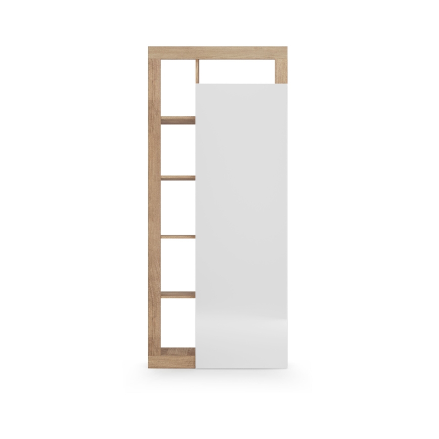 Armoire LENOR 91x209 cm blanc/marron