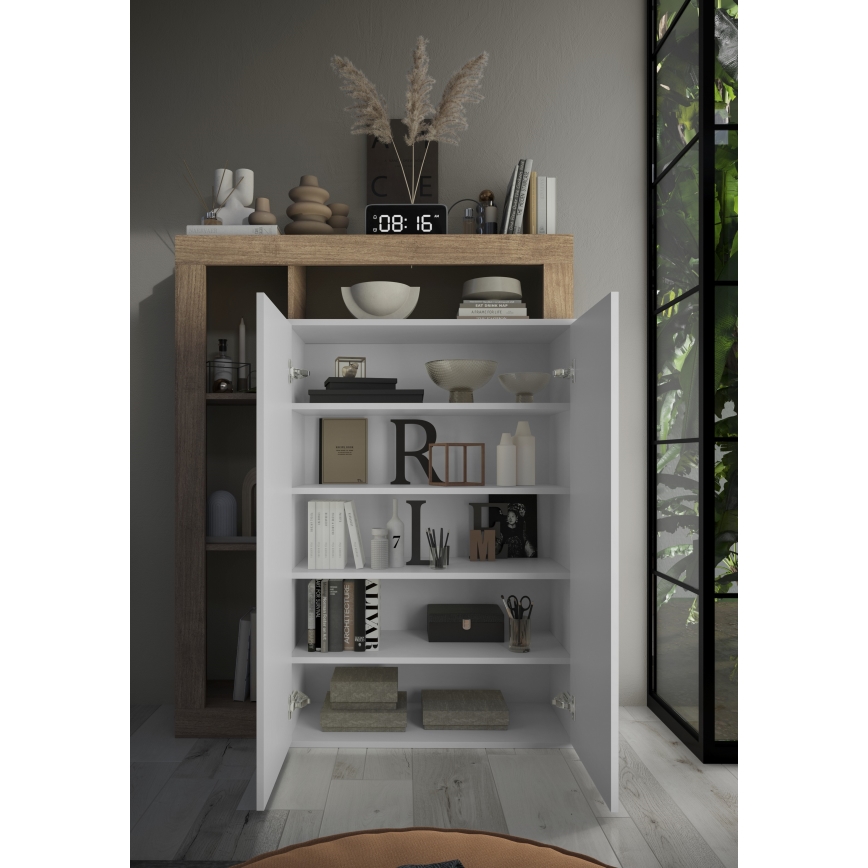 Armoire LENOR blanc/chêne clair