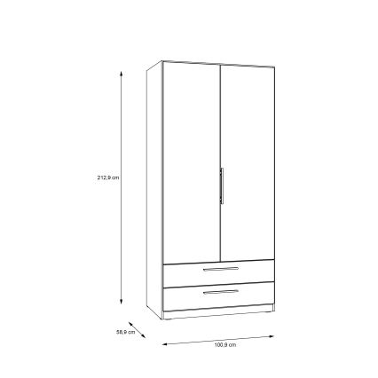 Armoire MARO 100x213 cm chêne artisanal
