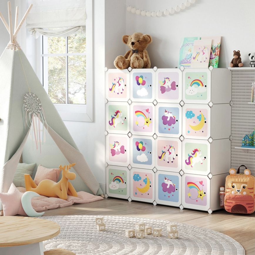 Armoire modulaire pour enfants avec boîtes de rangement ANET multicolore