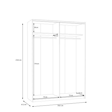 Armoire-penderie KARO 150 x 210 cm blanche