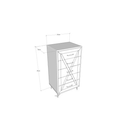 Armoire PLANET 95x50 cm marron/anthracite