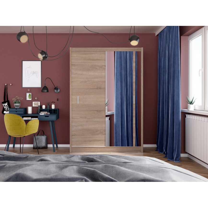 Armoire avec miroir SABRINA 150x215 cm chêne sonoma