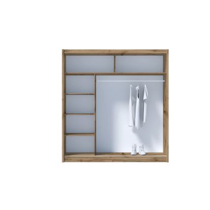 Armoire avec miroir SABRINA 203x215 cm chêne wotan