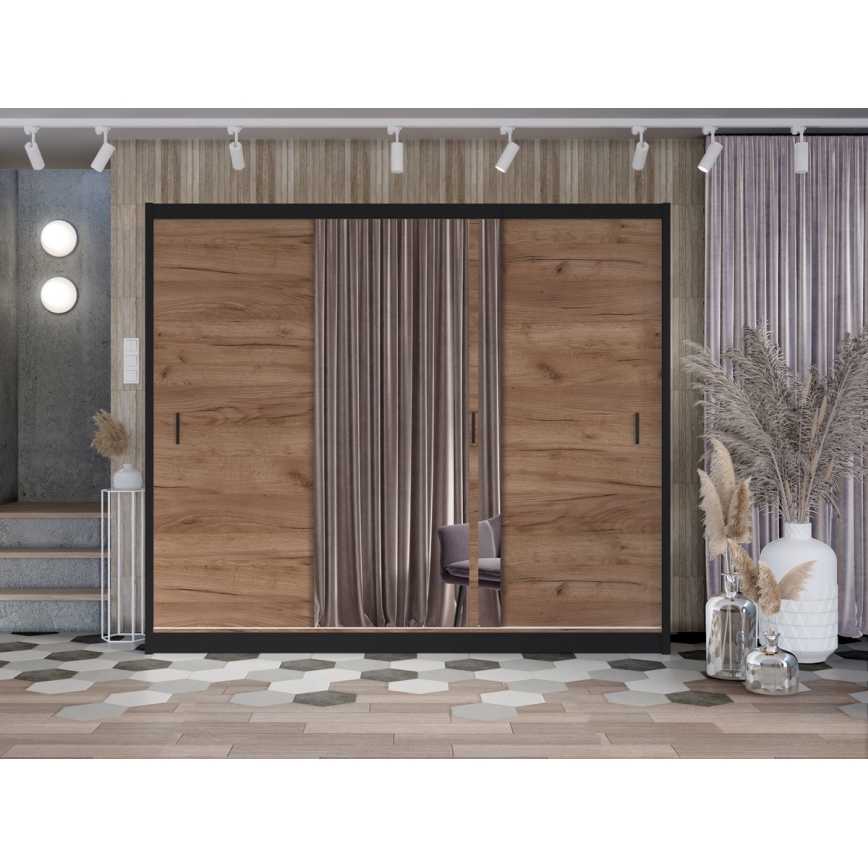 Armoire avec miroir SABRINA 250x215 cm chêne craft