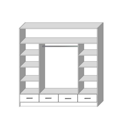 Armoire avec miroir SANNA 200x215 cm blanc