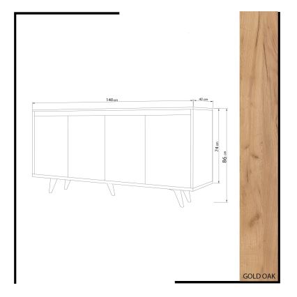 Armoire SHANS 86x140 cm marron/blanche