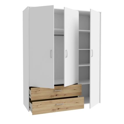 Armoire URO 152x190 cm chêne artisan/blanc