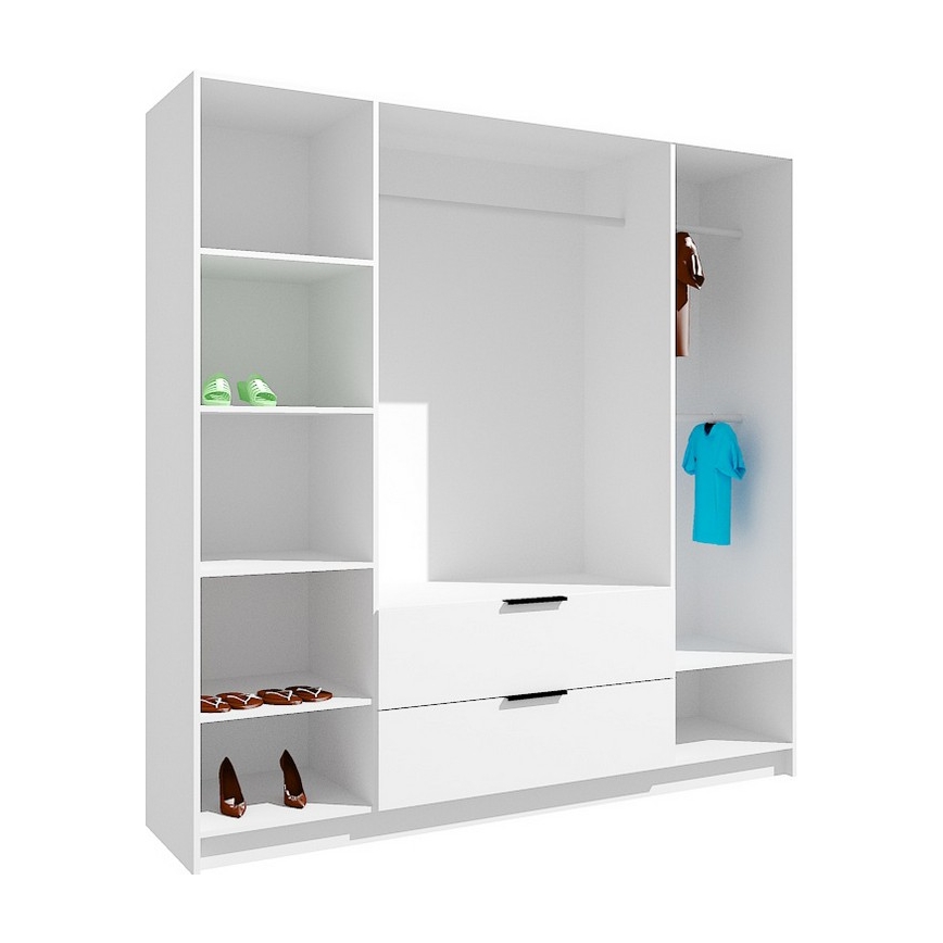 Armoire VISTA avec miroir 200 x 215 cm, chêne artisan/graphite