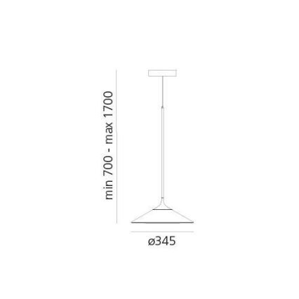 Artemide 0352030A - Dimbare LED hanglamp aan een koord ORSA LED/20W/230V 3000K diameter 24,5 cm