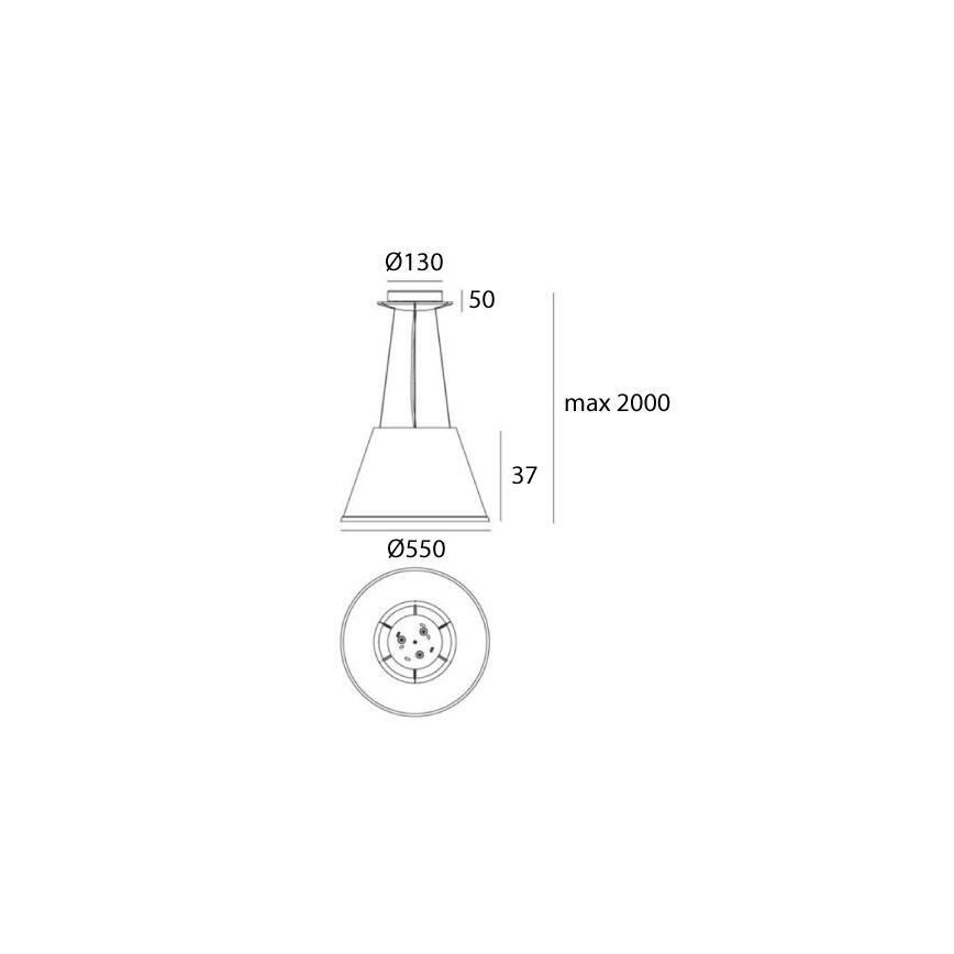 Artemide 1124110A - Hanglamp aan een koord CHOOSE MEGA 3xE27/12W/230V diameter 55 cm wit