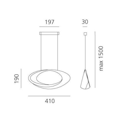 Artemide 1182010A - Dimbare LED hanglamp aan een koord CABILDO LED/44W/230V 3000K